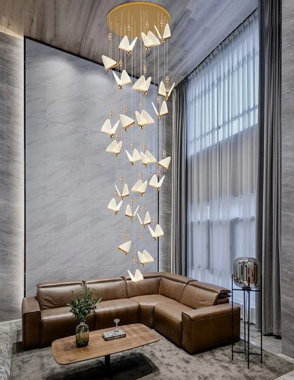 Nordic Butterfly LED Pendant Lights: Elegant Indoor Hanging Lamp for Bedside, Living, and Dining Rooms