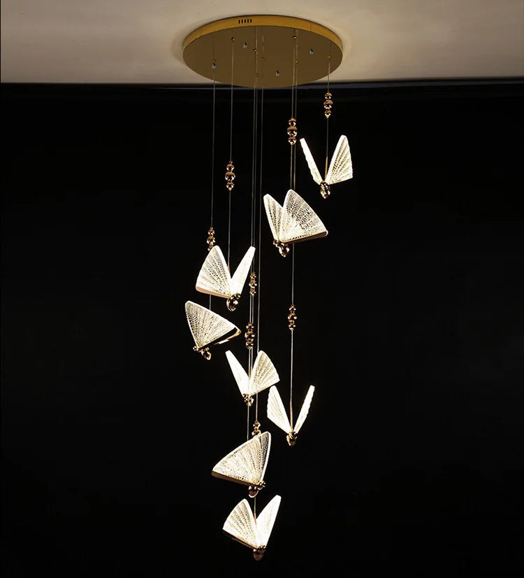 Nordic Butterfly LED Pendant Lights: Elegant Indoor Hanging Lamp for Bedside, Living, and Dining Rooms