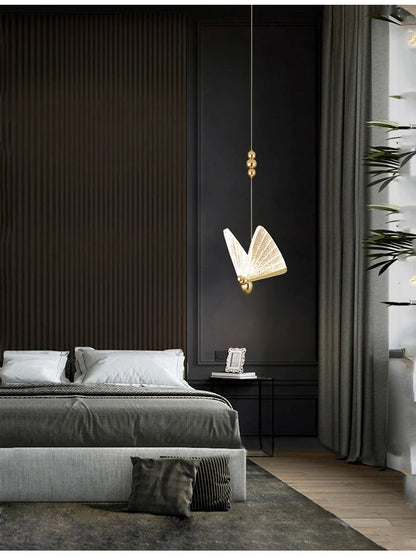 Nordic Butterfly LED Pendant Lights: Elegant Indoor Hanging Lamp for Bedside, Living, and Dining Rooms