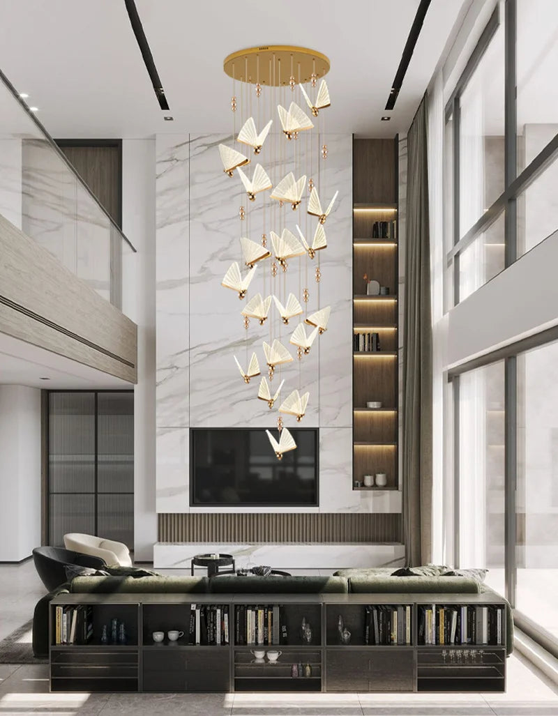 Nordic Butterfly LED Pendant Lights: Elegant Indoor Hanging Lamp for Bedside, Living, and Dining Rooms