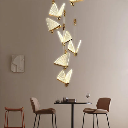 Nordic Butterfly LED Pendant Lights: Elegant Indoor Hanging Lamp for Bedside, Living, and Dining Rooms