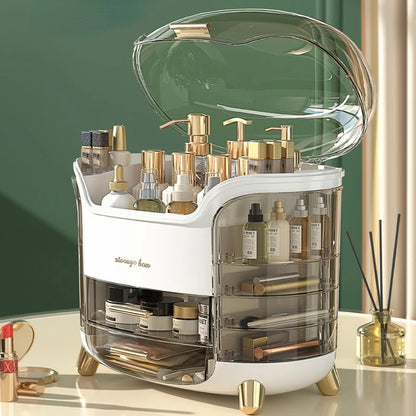 Clear Cosmetic and Jewelry Storage Box: Spacious Bathroom & Dressing Table Organizer