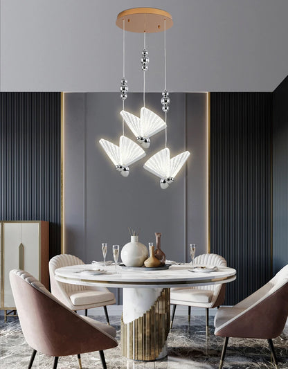 Nordic Butterfly LED Pendant Lights: Elegant Indoor Hanging Lamp for Bedside, Living, and Dining Rooms