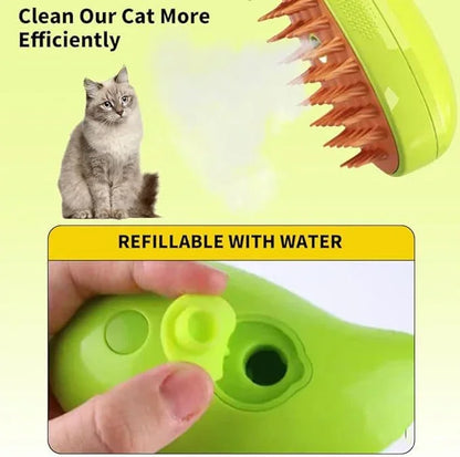 Pet Pampering Made Easy: Multifunctional Electric Steam Brush for Dogs and Cats