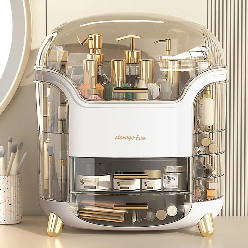 Clear Cosmetic and Jewelry Storage Box: Spacious Bathroom & Dressing Table Organizer