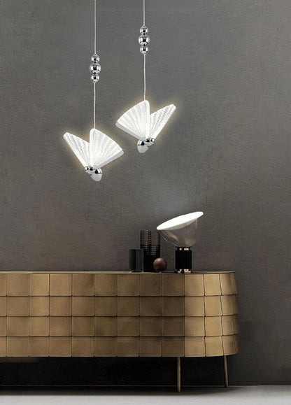 Nordic Butterfly LED Pendant Lights: Elegant Indoor Hanging Lamp for Bedside, Living, and Dining Rooms