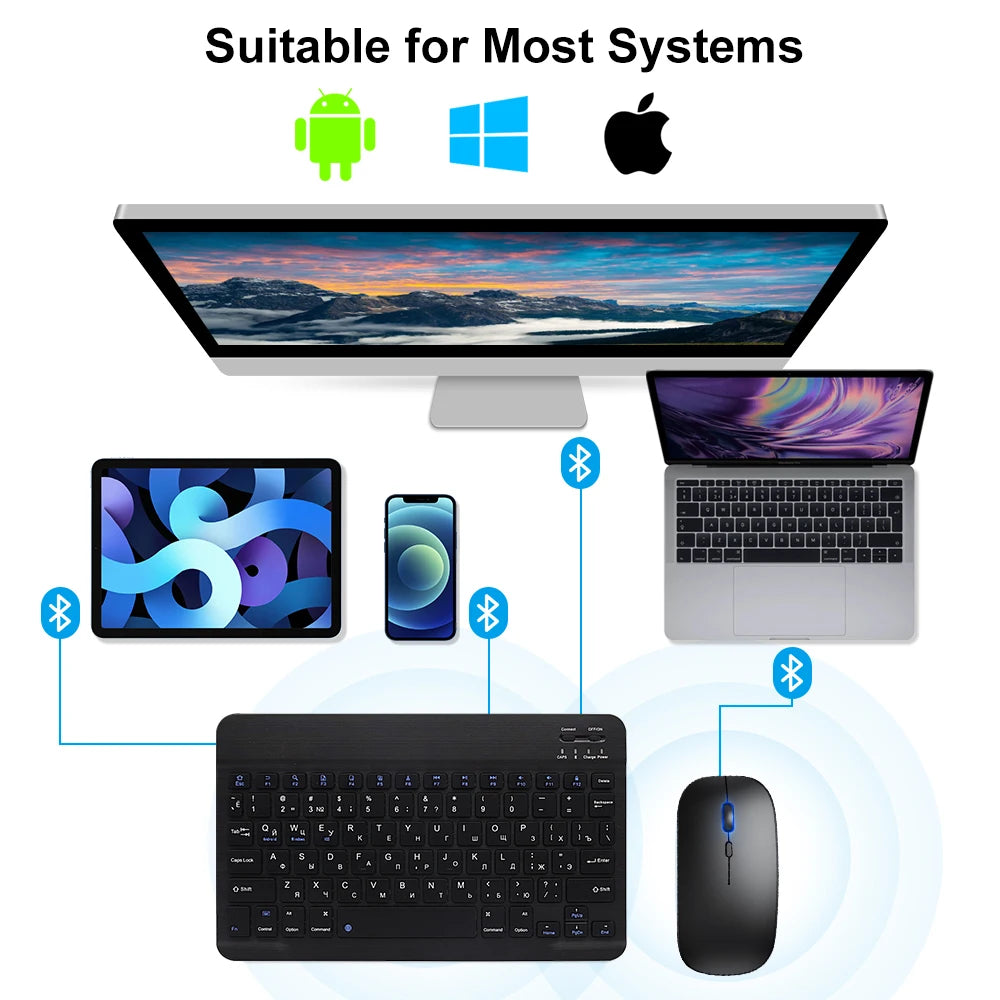 Ultra-Slim Portable Bluetooth-Compatible Keyboard: Your Ultimate Mobile Typing Solution