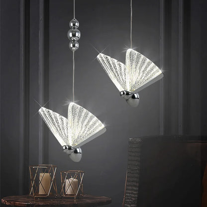 Nordic Butterfly LED Pendant Lights: Elegant Indoor Hanging Lamp for Bedside, Living, and Dining Rooms