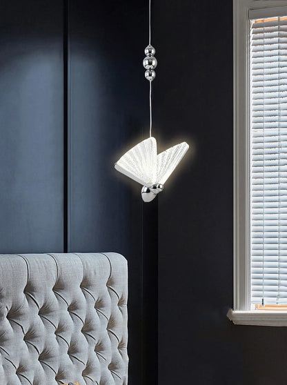 Nordic Butterfly LED Pendant Lights: Elegant Indoor Hanging Lamp for Bedside, Living, and Dining Rooms