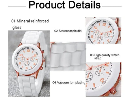 Fashionable Alloy Wristwatch Set: 2Pcs Women's White Quartz Watch