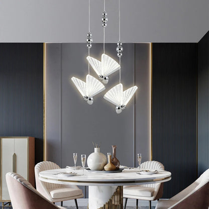 Nordic Butterfly LED Pendant Lights: Elegant Indoor Hanging Lamp for Bedside, Living, and Dining Rooms